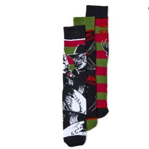 Nightmare On Elm Street Socks Freddy Krueger Movies Men's 3 Pack Crew